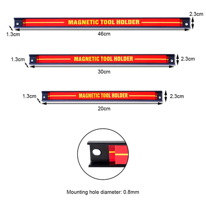 GiantexUK Set of 3/6 Magnetic Tool Holders, Heavy Duty Metal Wall Holder Strip