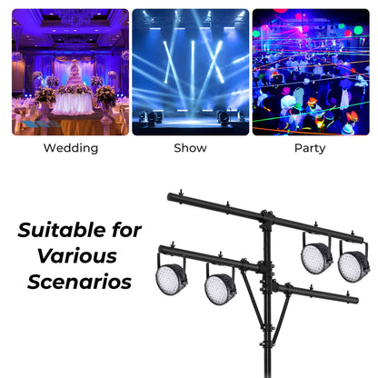 GiantexUK T-Bar Lighting Stand, 8 Lights Portable Photography Lights Tripod Stand with 11 level Adjustable Heights & 8 Hanging Points