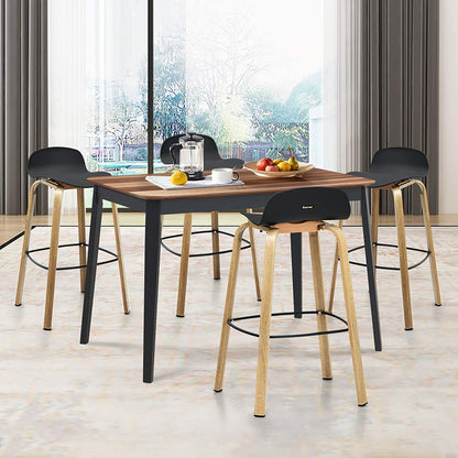 GiantexUK Set of 2 Barstools, Kitchen Dining Chairs with Footrests and Curved Backrest, Counter Barstools for Home, Restaurant, Pub, Cafe