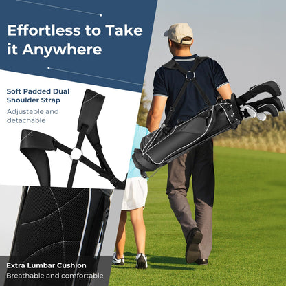 Golf Stand Bag, Lightweight Golf Cart Bags with 4 Way Dividers, Adjustable Dual Straps and 4 Pockets, Easy Carry