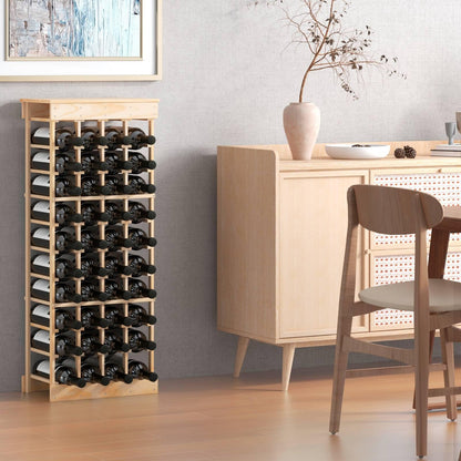 GiantexUK 40 Bottles Wine Rack, 10-Tier Floor Freestanding Wine Storage Display Shelves with Tabletop