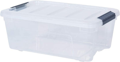 GiantexUK 12 Packs Storage Boxes, 12L Stackable Transparent Latching Container with Lid