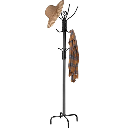 GiantexUK Metal Coat Rack, Free Standing Tree-Shaped Clothes Stand with 12 Hooks