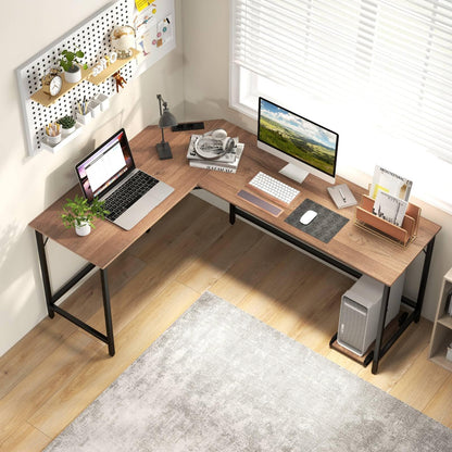 Computer Desk, L-Shaped Corner Desk with Removable CPU Stand