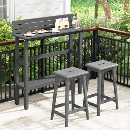 GiantexUK Outdoor Bar Table, Pub Dining High Table with Storage Shelf