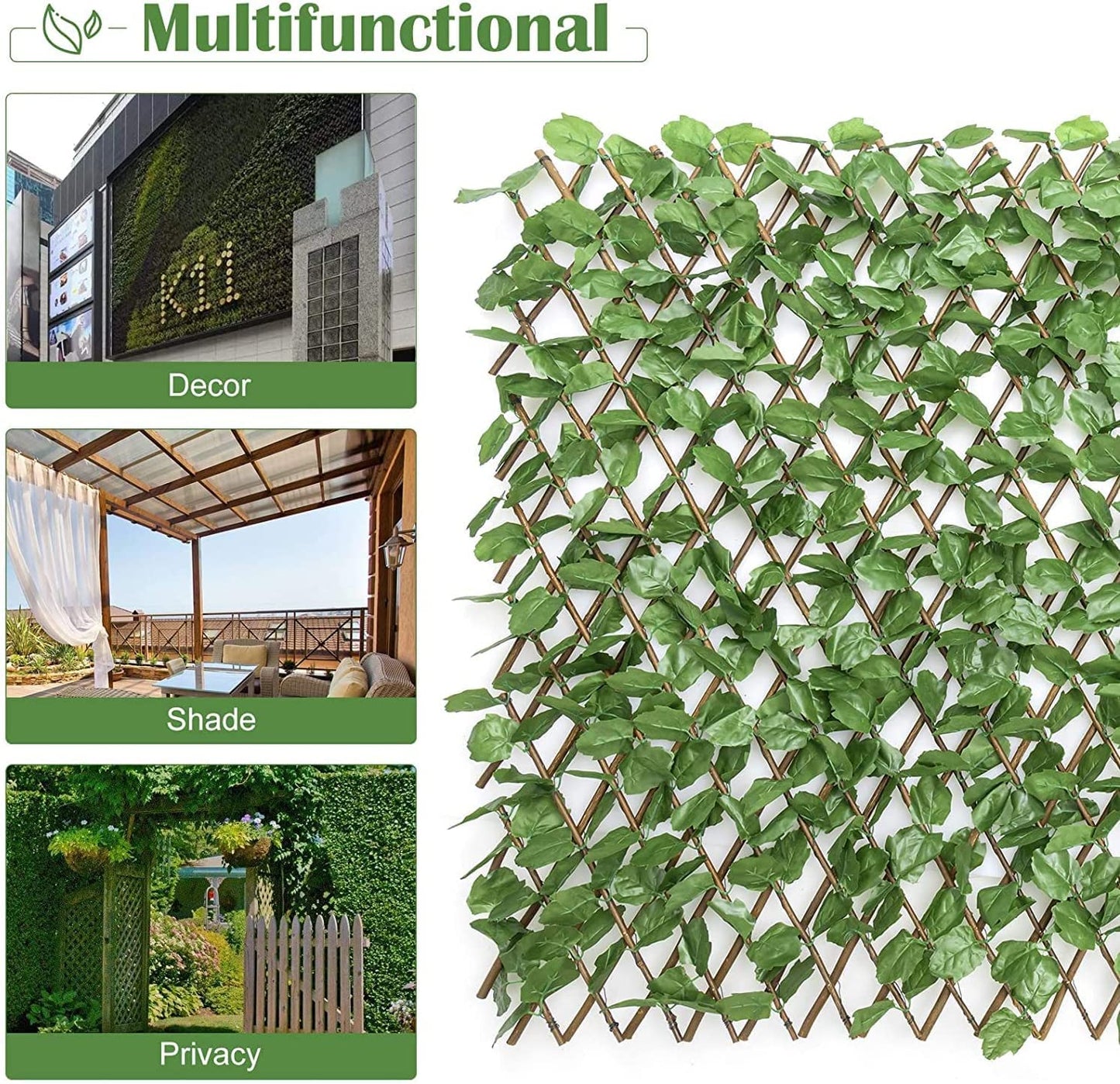 GiantexUK Artificial Leaf Hedge Panels, Greenery Wall Hedge Screening with Interlocking Design