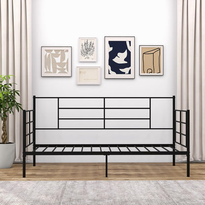 Single Metal Day Bed, 3FT Bed Frame Home Guest Sofa Bed with 28cm Underbed Storage Space