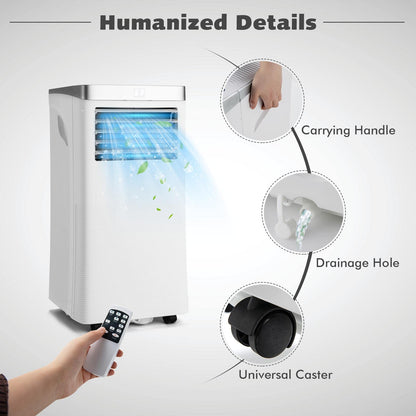 GiantexUK Portable Air Conditioner 9000BTU, 4-In-1 Mobile Air Cooler, Dehumidifier, Cooling Fan with 2 Speeds, Sleep Mode