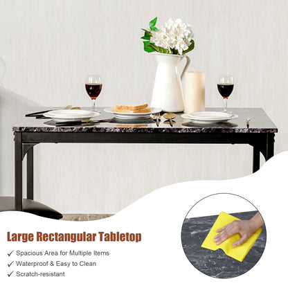 GiantexUK Dining Table Set, Kitchen Counter Table Bar Table and Stools Set with PU Leather Pad