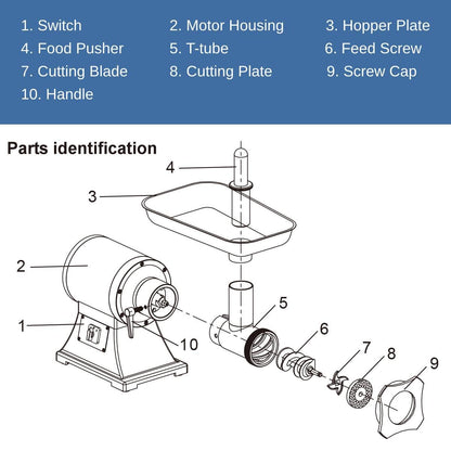 GiantexUK Electric Meat Mincer Grinder, Heavy Duty Stainless Steel Sausage Maker with 750W Copper Motor