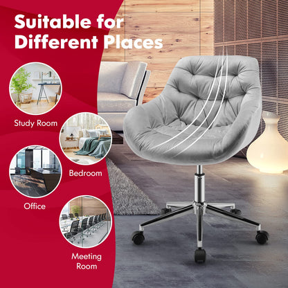 Velvet Office Chair, Ergonomic Computer Chair Swivel Desk Chair