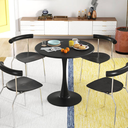 GiantexUK 80CM Round Dining Table, Metal Kitchen Table with Anti-Slip PP Ring