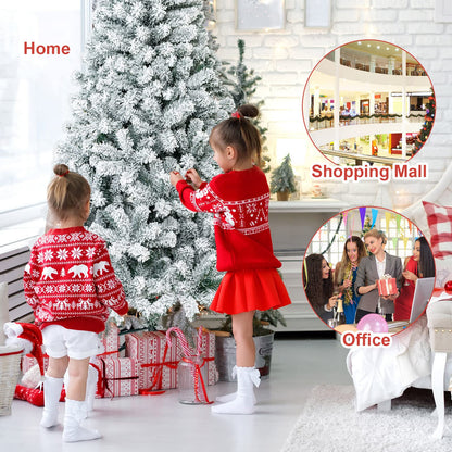 6FT/7.5FT Christmas Tree, Full-bodied Artificial Tree with Metal Stand