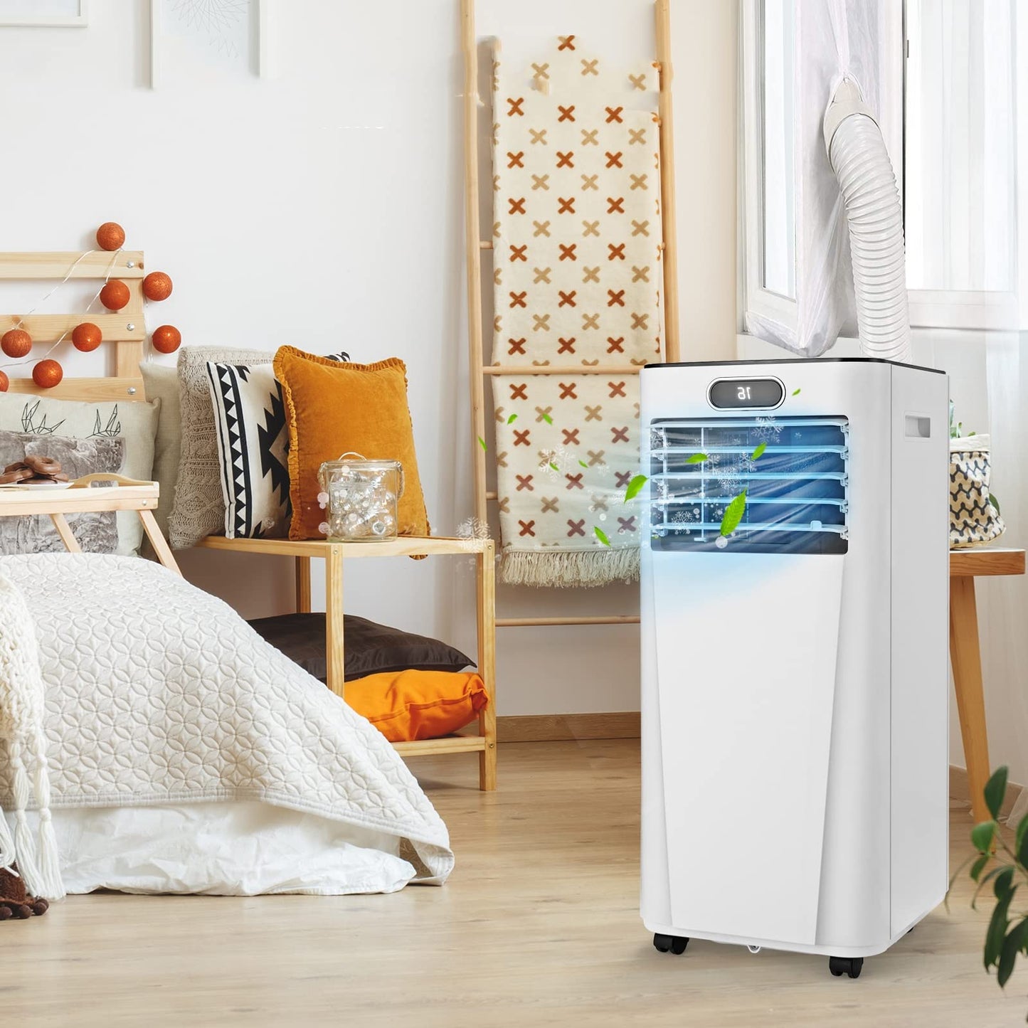 GiantexUK 9000BTU Portable Air Conditioner, 4 in 1 Mobile Air Cooler, Dehumidifier, 2 Speed Cooling Fan with WI-FI Smart APP