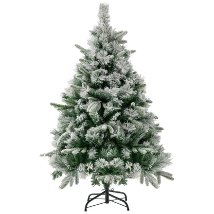 4.5FT/6FT Christmas Tree, Pre-Lit LED Lights Xmas Trees with Metal Base