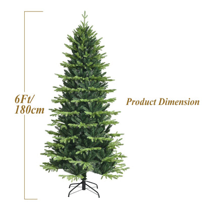 Unlit Xmas Decorative Tree for Indoor Holiday Festival (1462 PVC&PE Tips, 180x98cm)