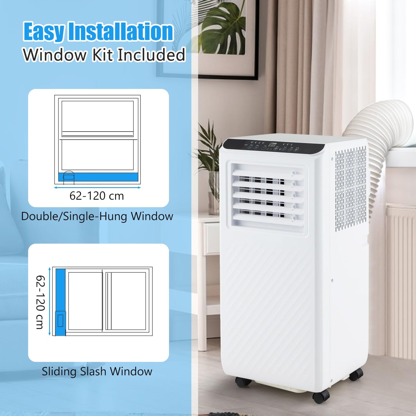 GiantexUK 7000BTU Portable Air Conditioner, 4-in-1 Air Conditioning Unit, Dehumidifier, 2 Speeds Fan with Sleep Mode