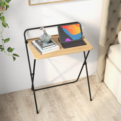 Folding Computer Desk, No-Assembly Required Study Desk Writing Table with Wide Desktop