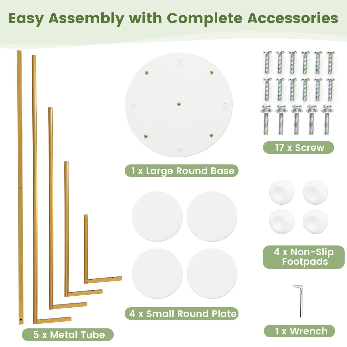 Tall Plant Stand, 5 Tiers Flower Rack with Foot Pads, Metal Display Pot Shelf Holder for Balcony Living Room Yard