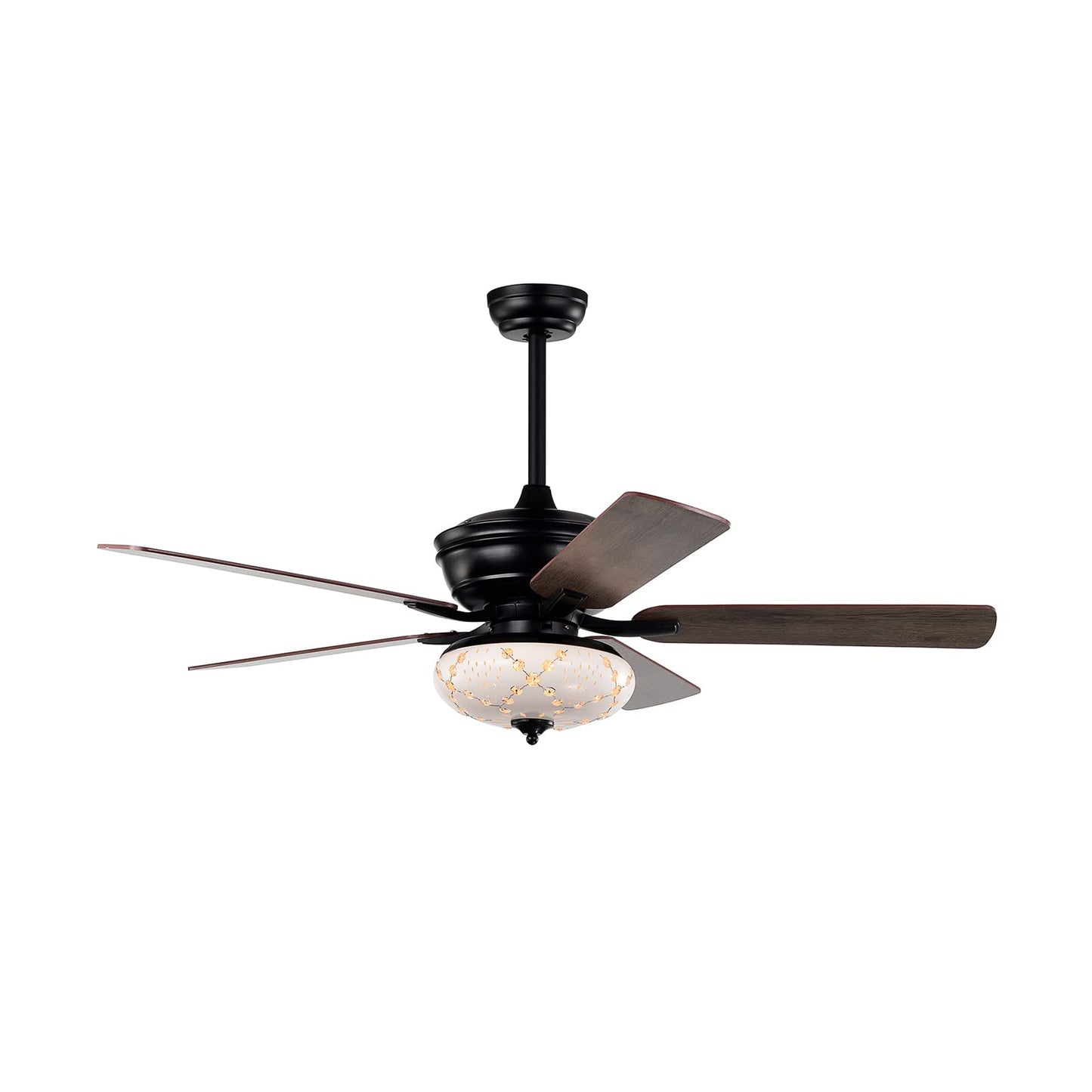 GiantexUK 52” Ceiling Fan with Lamp, 5 Blades Hanging Fan with Remote