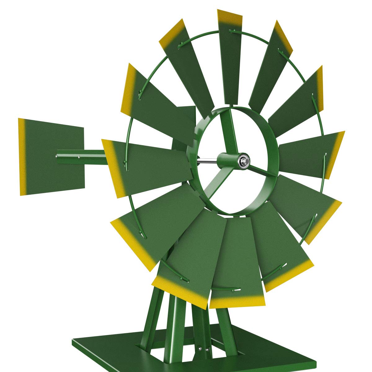 GiantexUK Garden Metal Windmill, 8FT Ornamental Wind Mill, Garden Decoration Weather Vane for Farm, Backyard and Patio (Green, Less X-braces)