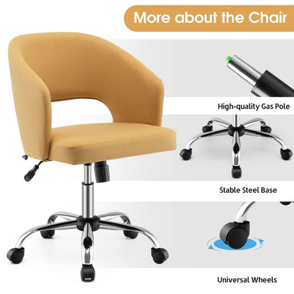 Home Office Chair, Height Adjustable Rocking Swivel Computer Desk Chair with 5 Universal Wheels