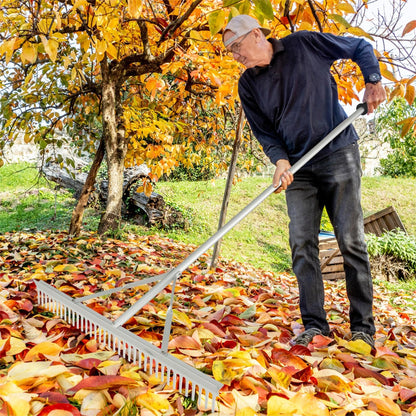 GiantexUK 36'' Aluminum Landscape Rake, 36 Tines Garden Rake with 68" Handle & Double-Sided Head