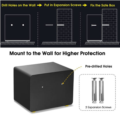 GiantexUK Electronic Security Safe Cash Box, Digital Keypad Safety Box with Dual Lock Design and Alarming System