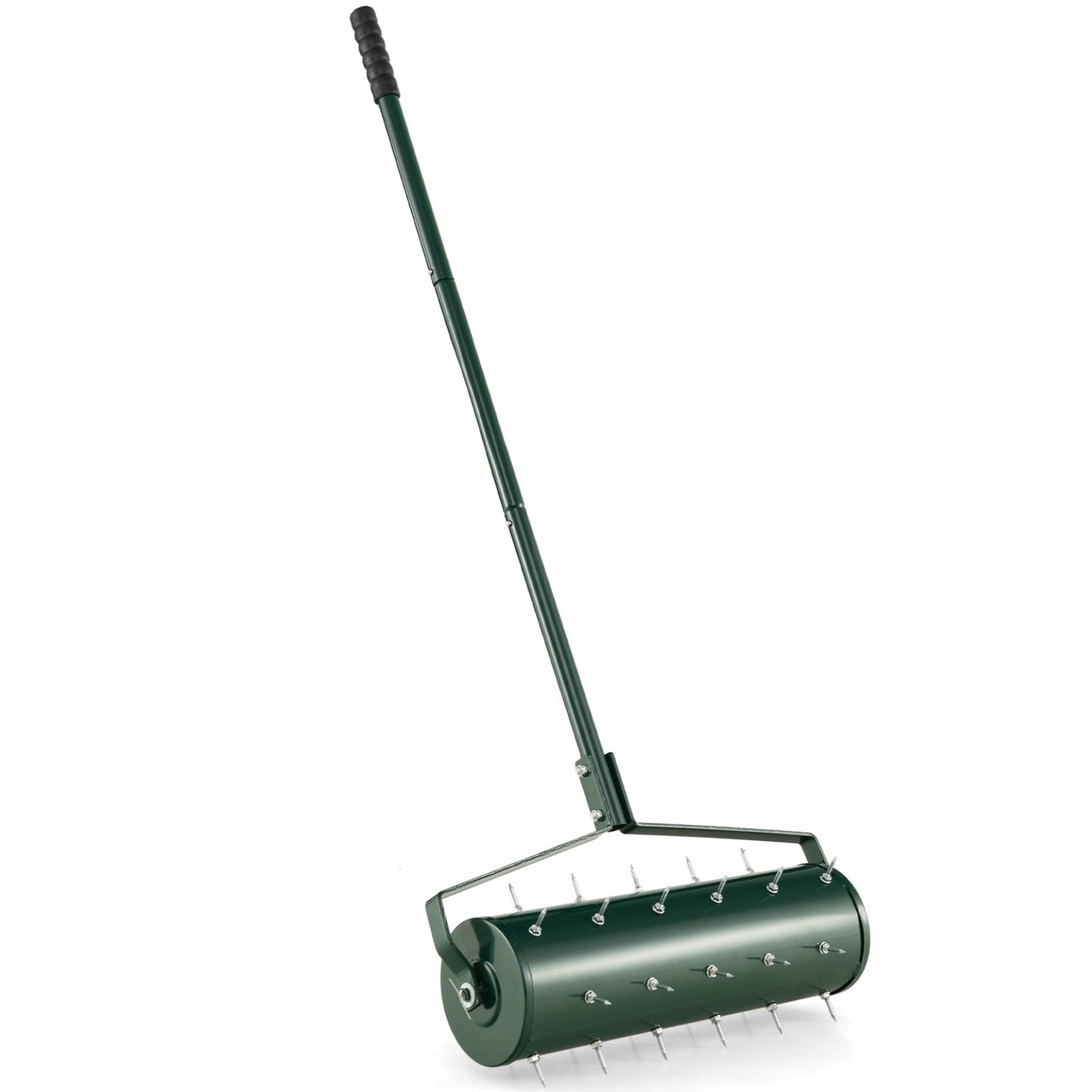 GiantexUK Outdoor Lawn Aerator, Heavy Duty 43/53cm Manual Grass Roller with Sand Filled Drum & 130cm Detachable Handle