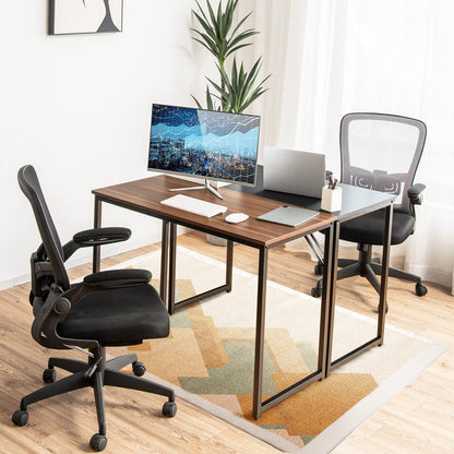 Computer Desk, 100cm Small Writing Desk Study Workstation, Modern Industrial Wooden PC Laptop Table Simple Working Gaming Desk