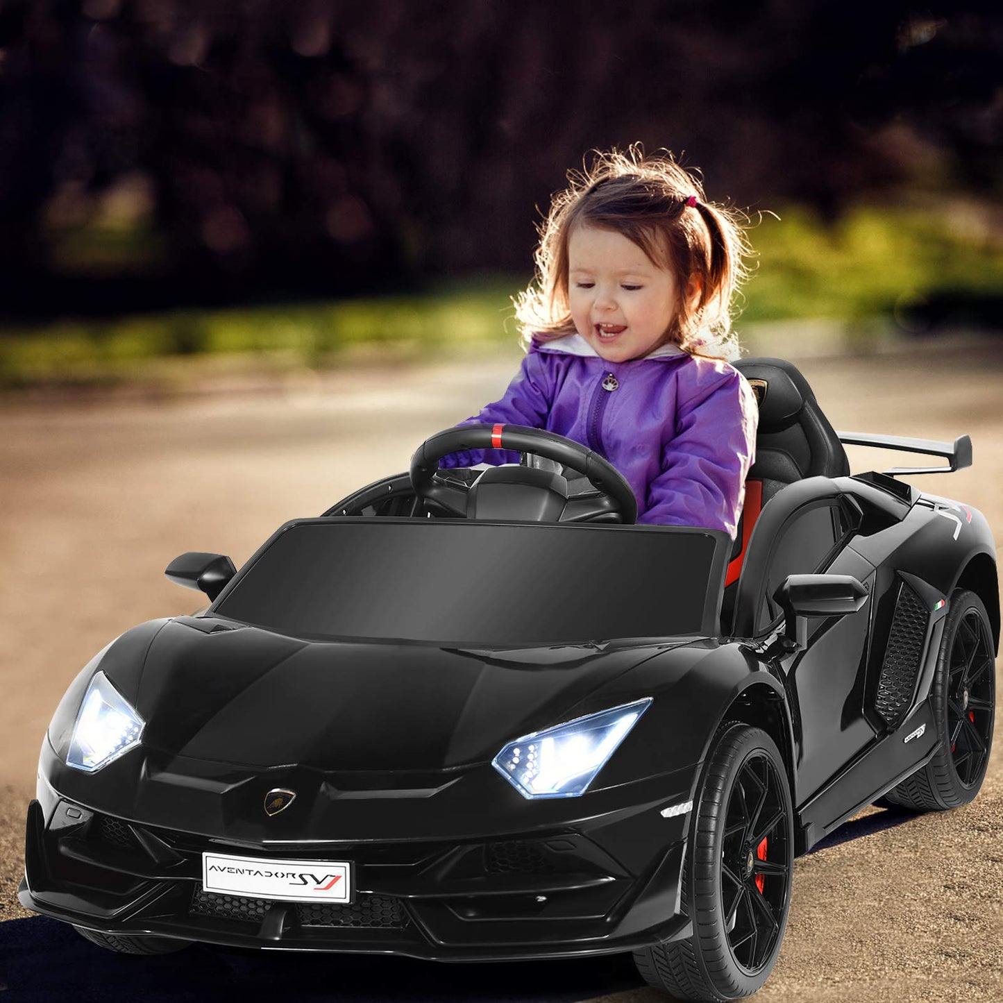 12V Kids Electric Ride on Car with Remote Control, Licensed Lamborghini Battery Powered Toy Vehicle for Boys and Girls