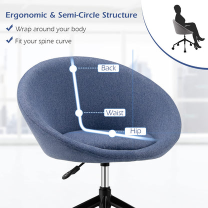 Swivel Office Chair, Ergonomic Computer Desk Chair Leisure Accent Vanity Seat, Height Adjustable