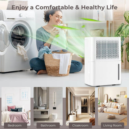 GiantexUK 12L/Day Dehumidifier, Low Energy Dehumidifier with 3 Model, Digital Display, Drain Hose