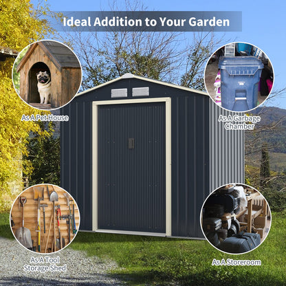 GiantexUK 7x4FT Metal Garden Shed and Extension Kit