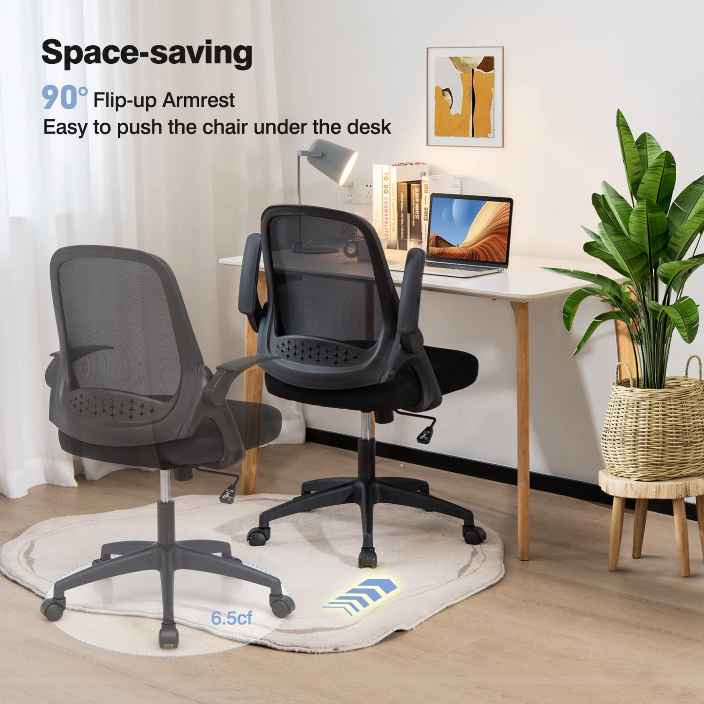 Mesh Office Chair, Height Adjustable Swivel Computer Desk Chair, Ergonomic Mid-Back