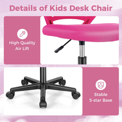 Kids Desk Chair, Ergonomic Task Study Chairs with Universal Casters, Padded Seat