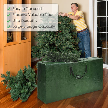 9FT Christmas Tree Storage Bag, Large Waterproof Xmas Decoration Cover Bags with Zip and Handles, Green