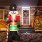 2.4M Inflatable Christmas Decoration, Giant Blow up Nutcracker Soldier with 3 LED Lights and Candy Scepter