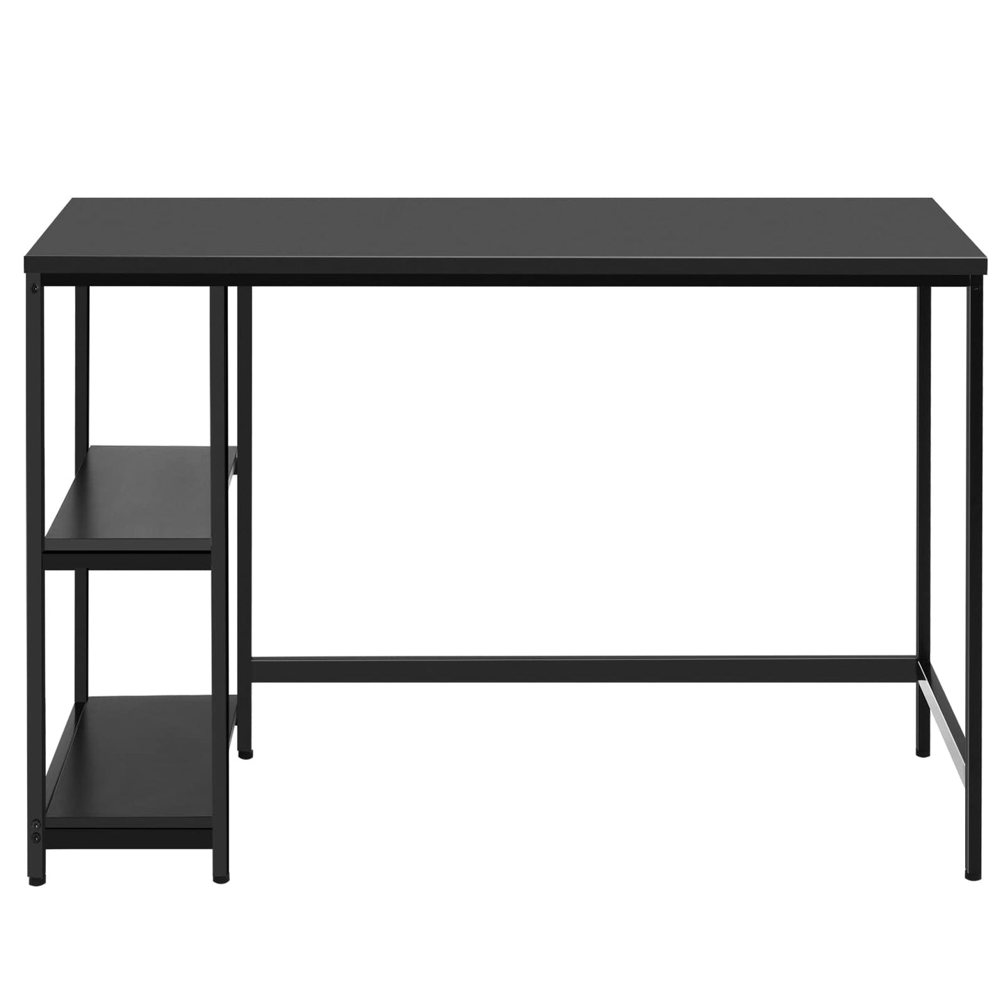 Computer Desk, Industrial Writing Workstation PC Laptop Table with 2-Tier Storage Shelves