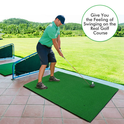 Golf Practice Mat, 5ft x 3ft Artificial Grass Golf Hitting Mats with 3 Rubber Tees