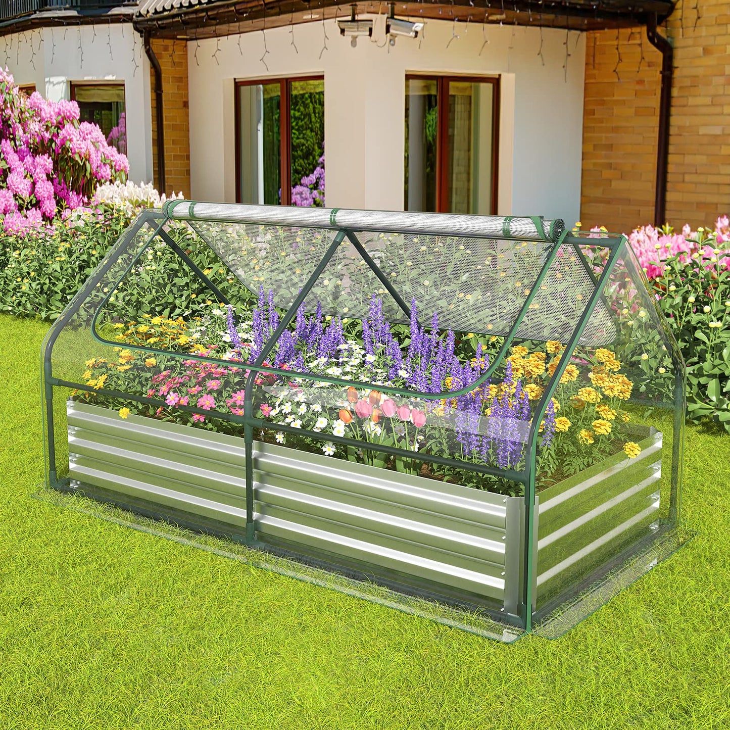 GiantexUK Raised Garden Bed with Greenhouse