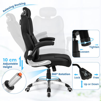 Massage Office Chair, 300LBS Ergonomic Swivel Computer Desk Chair with Adjustable Headrest