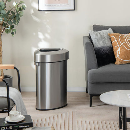 GiantexUK 60L Corner Trash Bin, Fan-shaped Kitchen Rubbish Bin with Handle & Non-slip Bottom