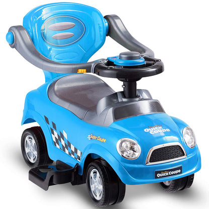 3 in 1 Ride on Push Car, Baby Push Along Car with Parent Handle Push Bar