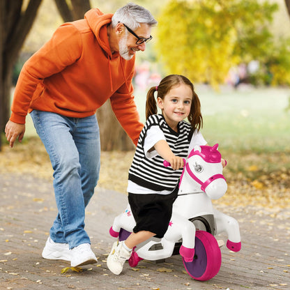 12V Kids Ride on Toy, Electric Ride on Unicorn with Training Wheels, Horse Riding Mode