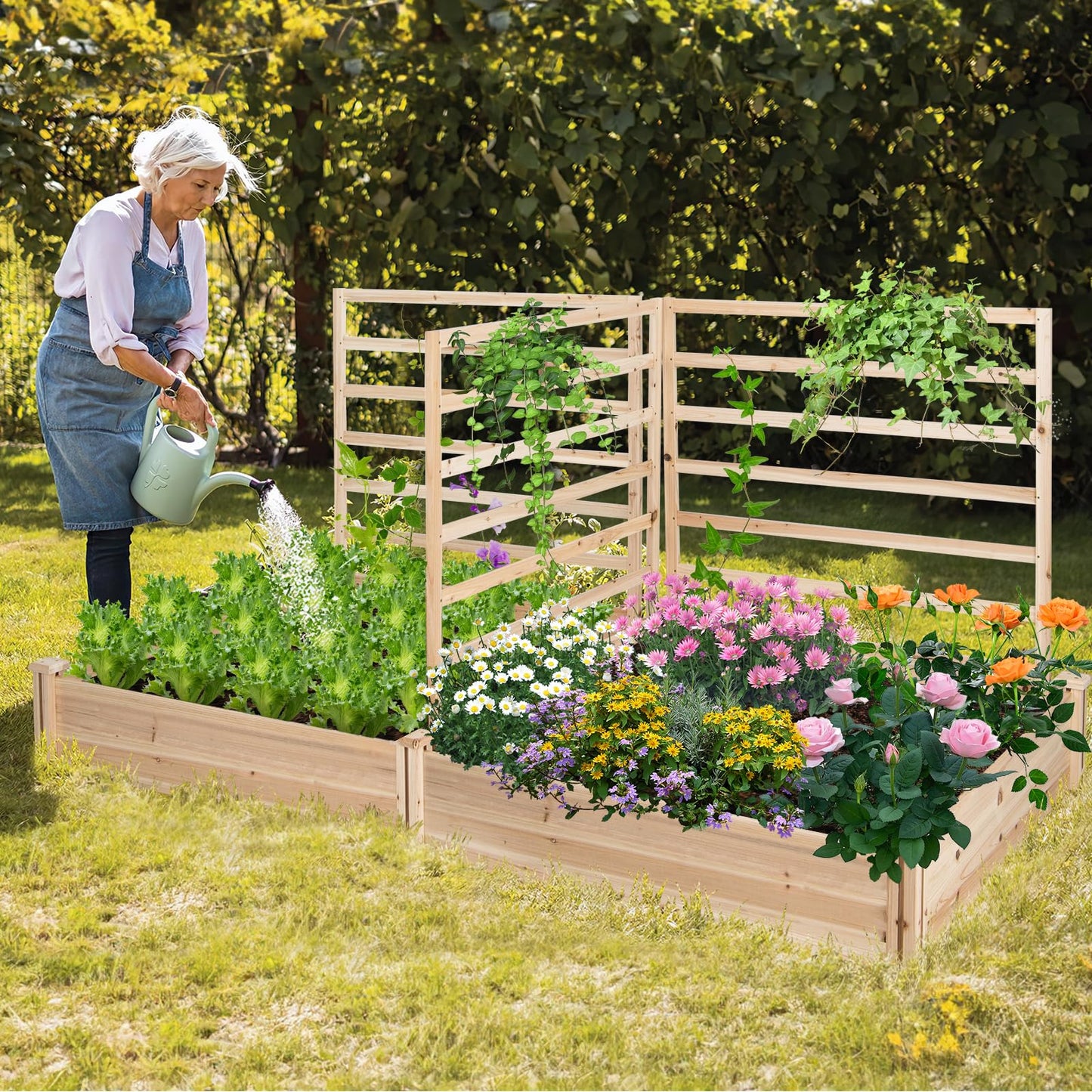 GiantexUK Garden Planter with Trellis