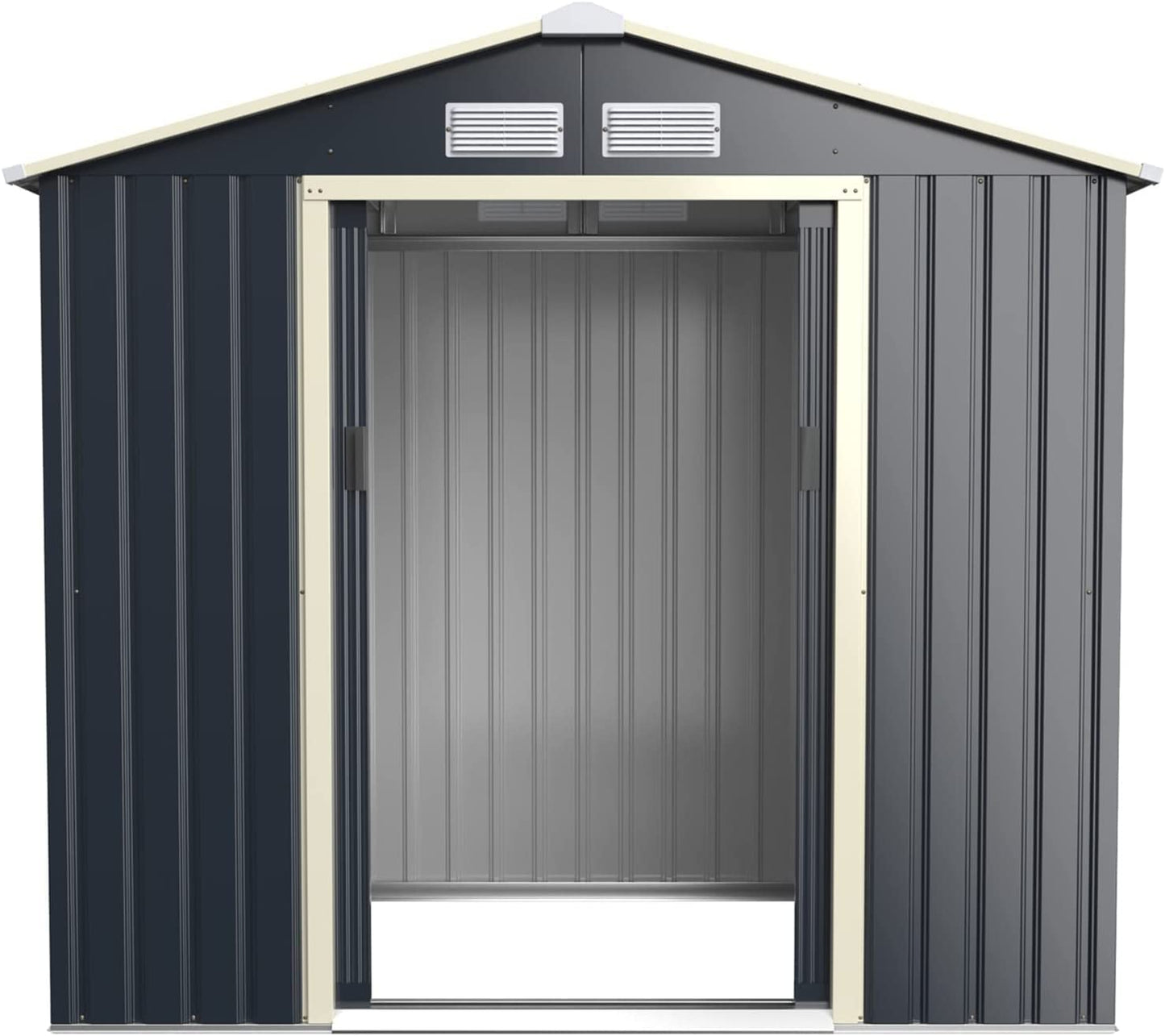 GiantexUK 7x4FT Metal Garden Shed, Outdoor Galvanized Storage House (7x4FT, 4 Vents)