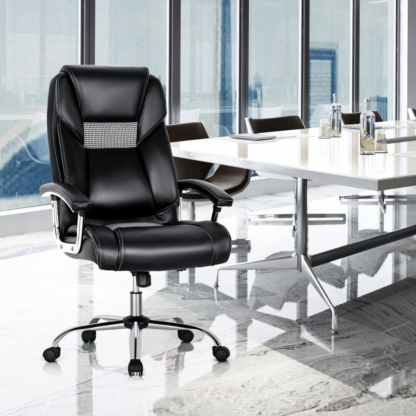 Executive Office Chair, Height Adjustable Swivel Computer Desk Chair with Rocking Function