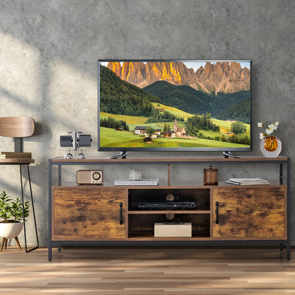 TV Stand for TVs up to 65", Wooden TV Cabinet Media Entertainment Center  for Living Room Bedroom