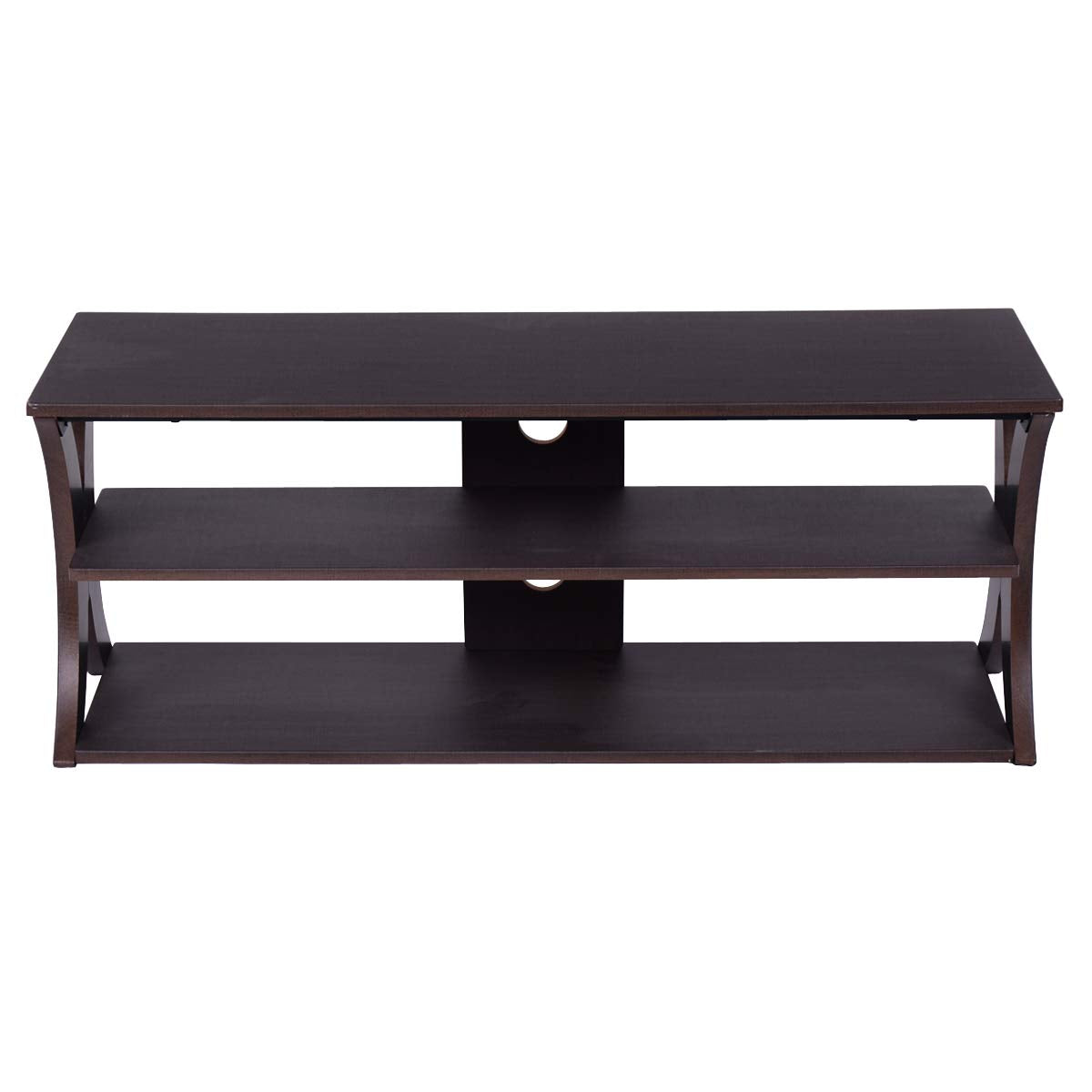 TV Stand for TVs up to 45 Inches, Wooden TV Cabinet Media Entertainment Center with 3-Tier Open Storage Shelves